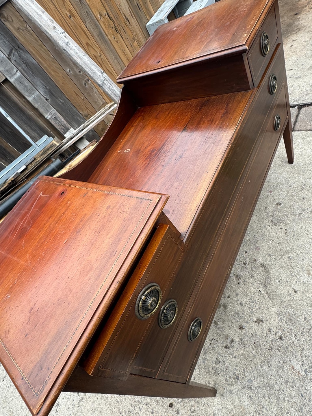 Antique solid wood drawer - photo 3