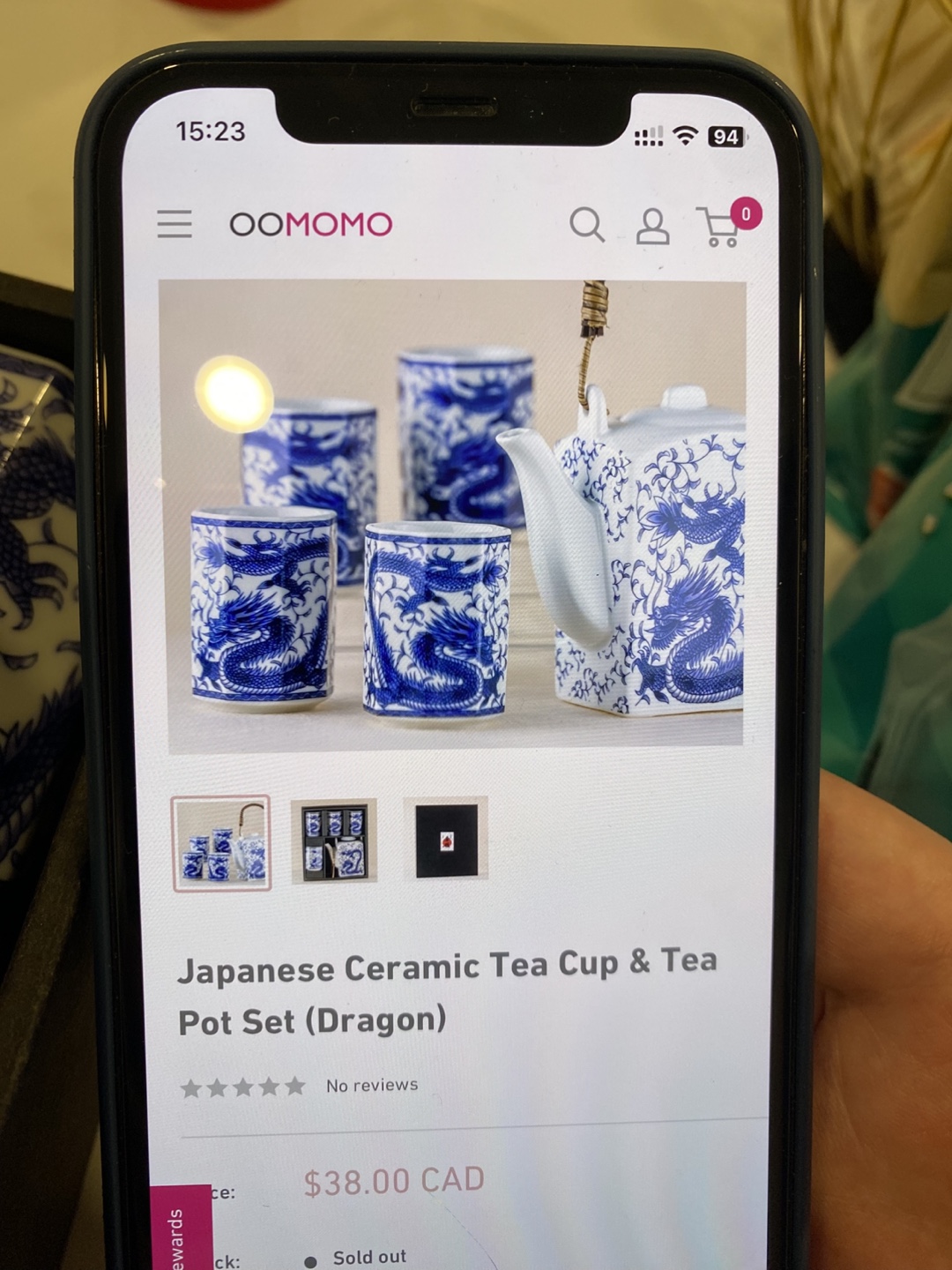 Japanese Ceramic Tea Cup & Tea Pot Set (Dragon)