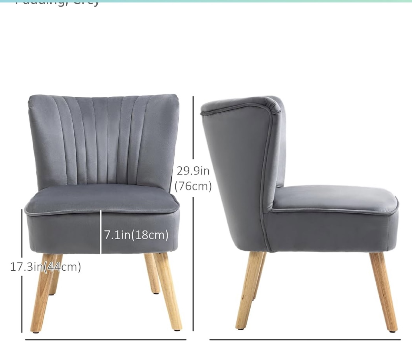 Grey Velvet Accent Chair