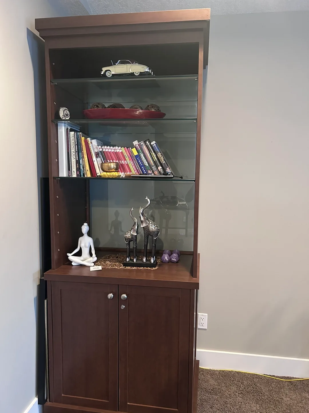 Brown Bookshelf with Glass  shelves image indicator(2)