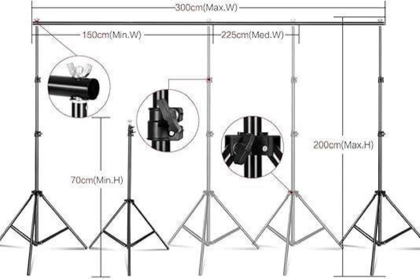 6.5 x 10 ft backdrop stand - photo 2