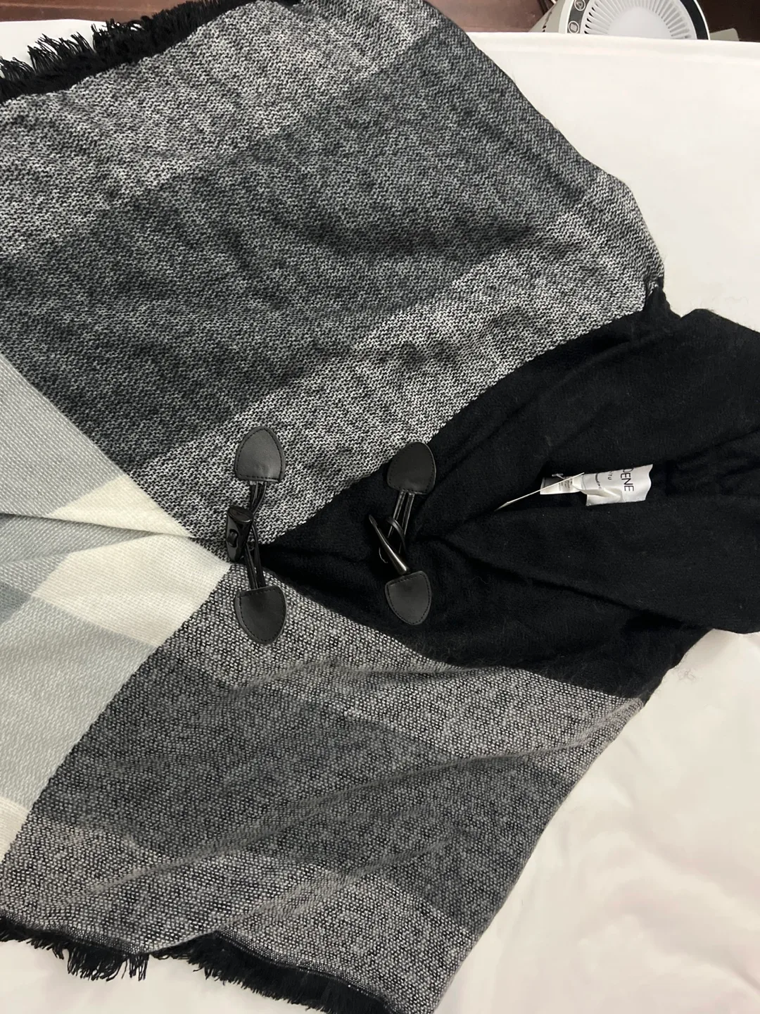 Black and Grey Plaid Cape image indicator(2)