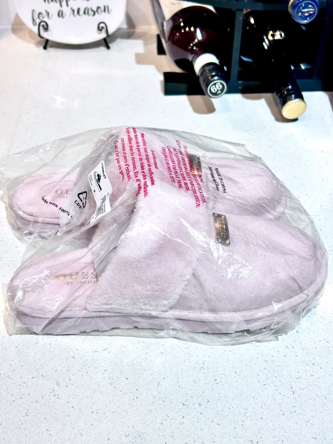 🍓BRAND NEW GUESS Shearling Suede Mules REG $78 image indicator(2)