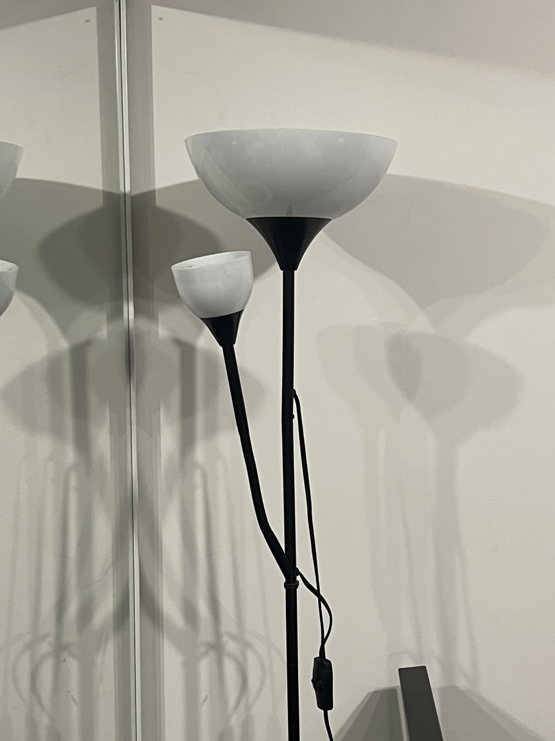 Black Floor Lamp with Two Lights