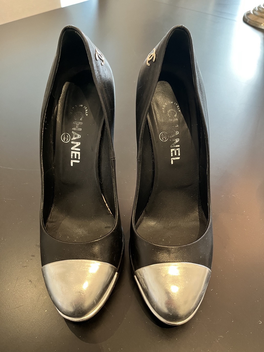 Chanel Black Leather Heels