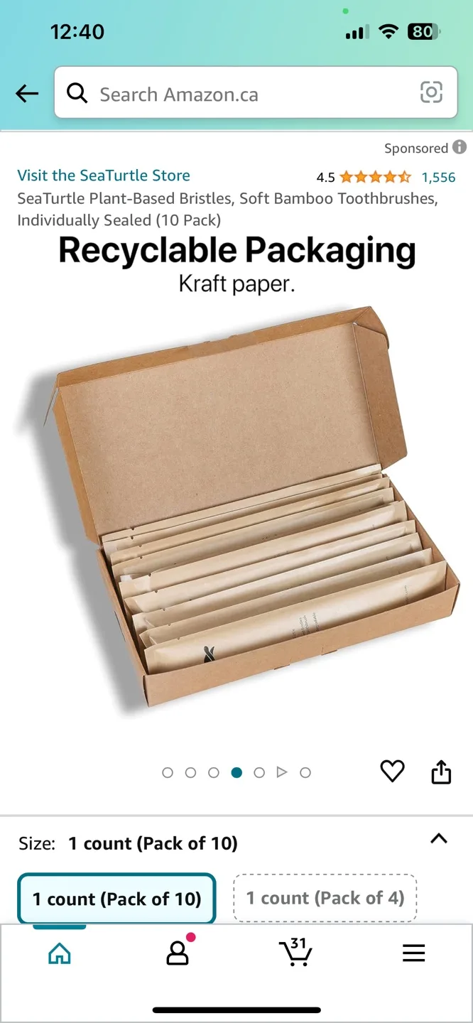 Sea Turtle Soft Bamboo Toothbrush 10 Pack image indicator(4)