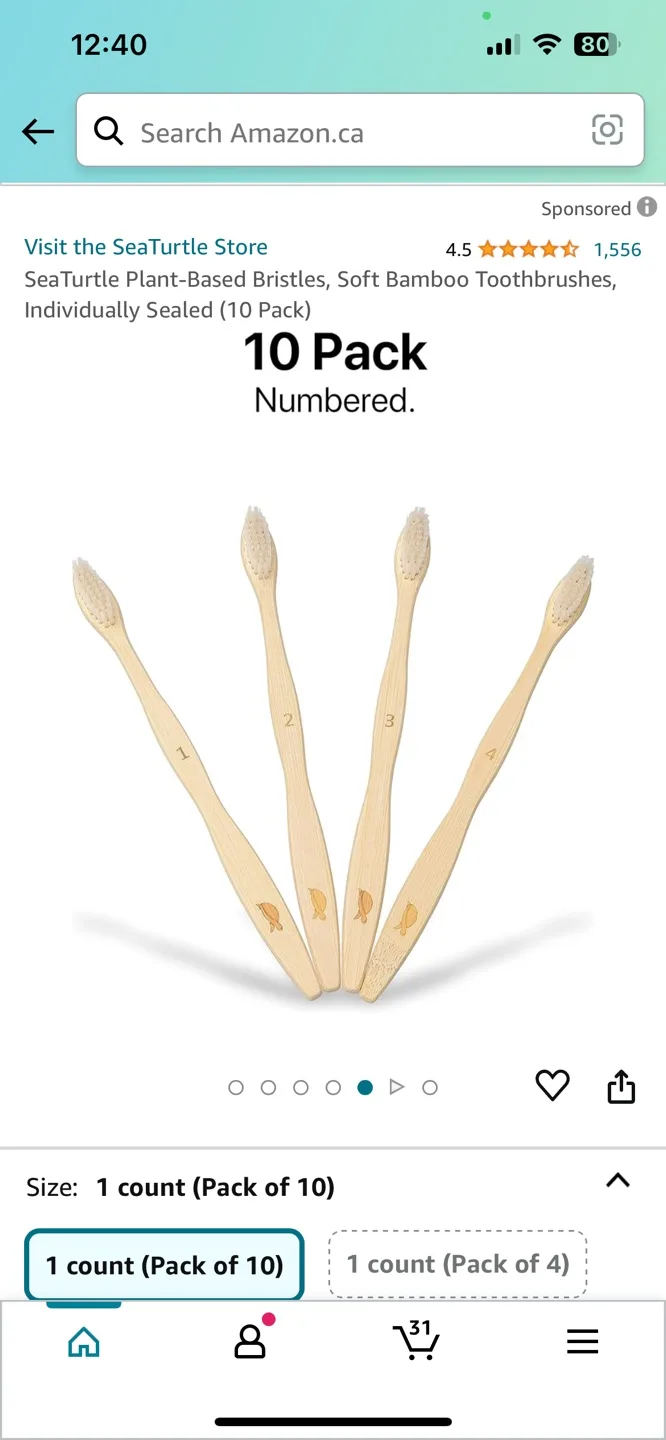 Sea Turtle Soft Bamboo Toothbrush 10 Pack image indicator(5)