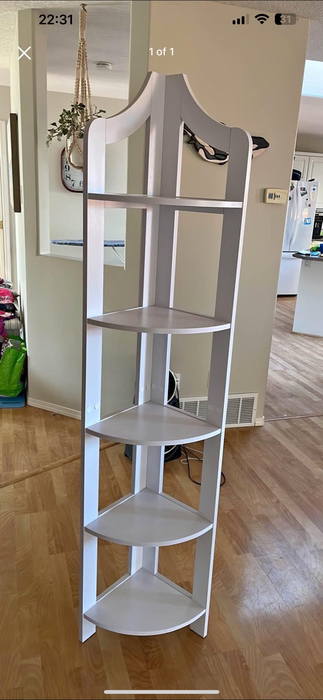 White Corner Shelf Unit