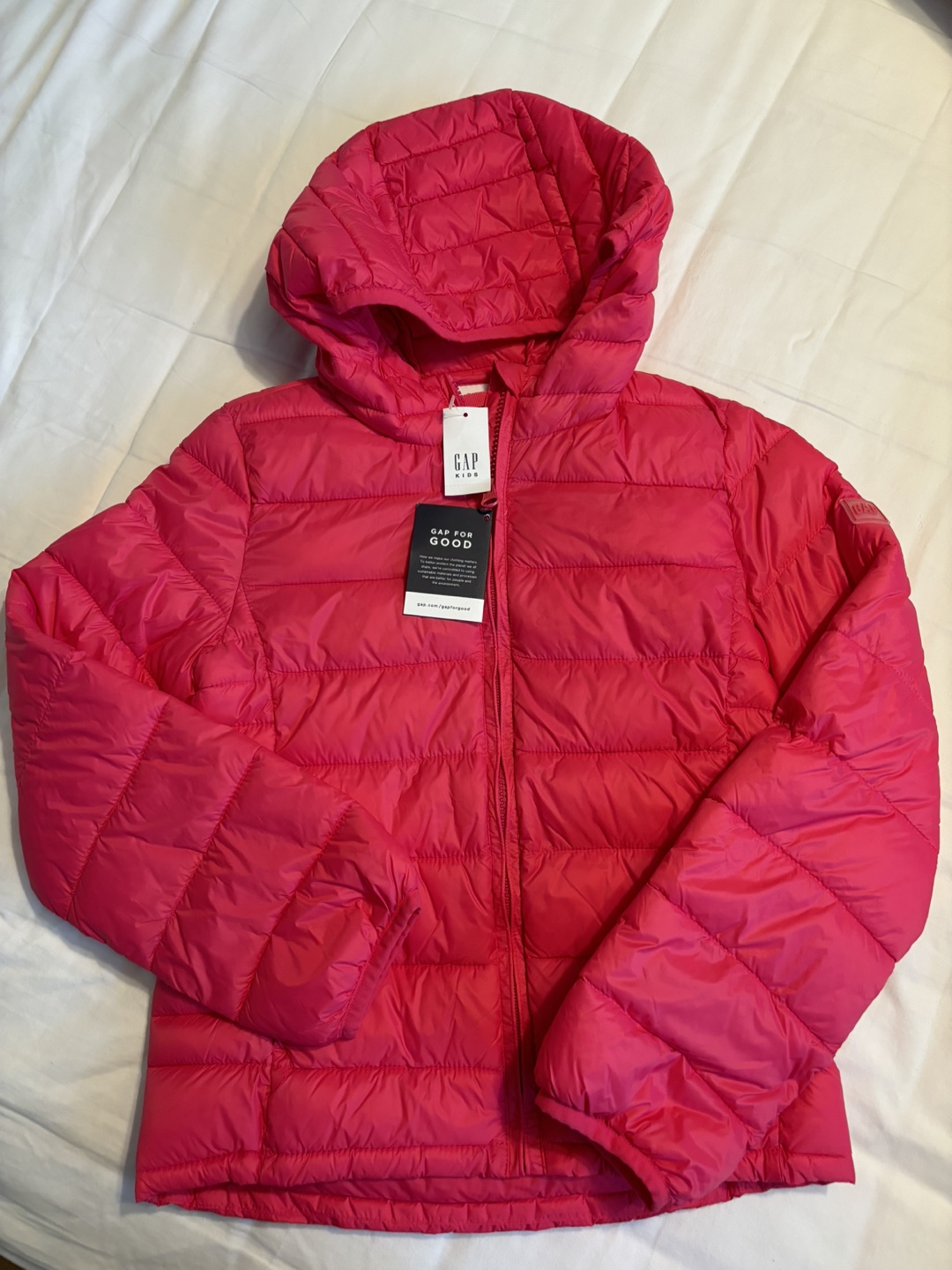 Girls Gap Pink Puffer Jacket Large (10)