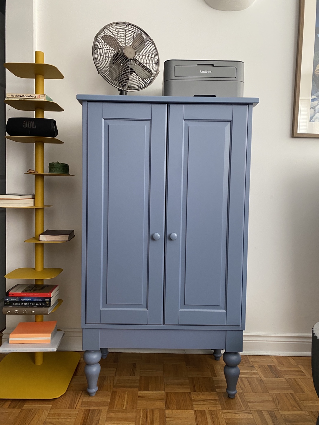 Blue Cabinet with Turned Legs