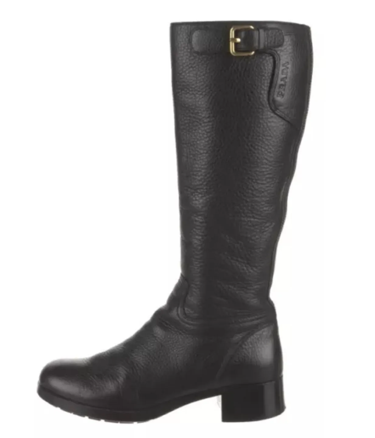 Prada Black Leather Knee High Boots thumbnail