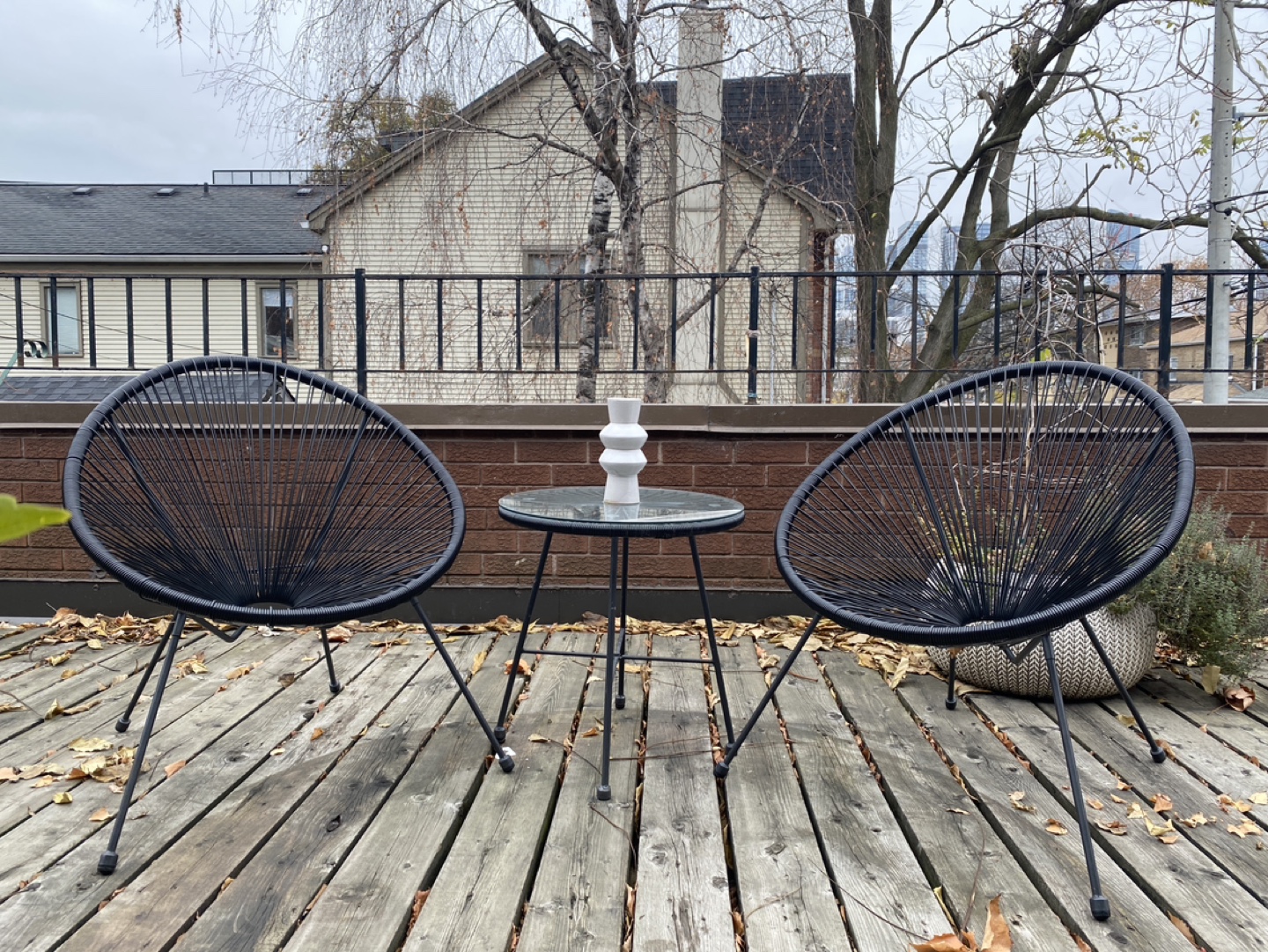 Black Acapulco Patio Chairs & Table Set