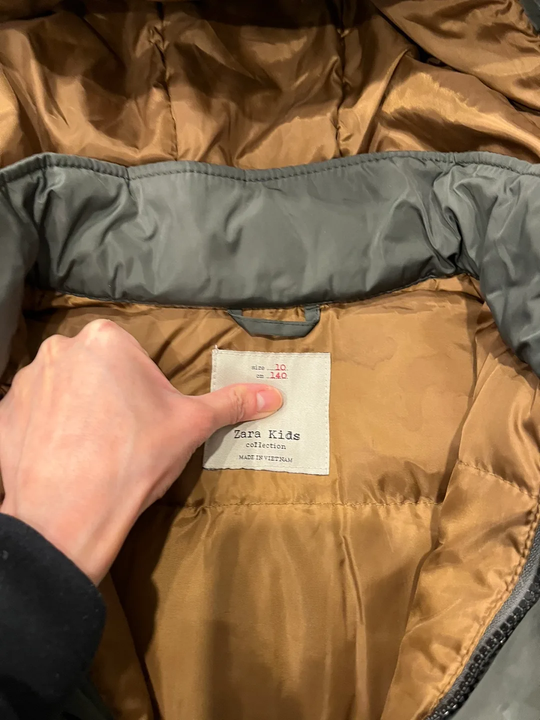 Zara Kids Green Winter Jacket Size 10 image indicator(3)