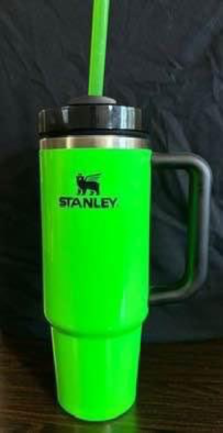 Stanley 30 oz Green Tumbler with Straw