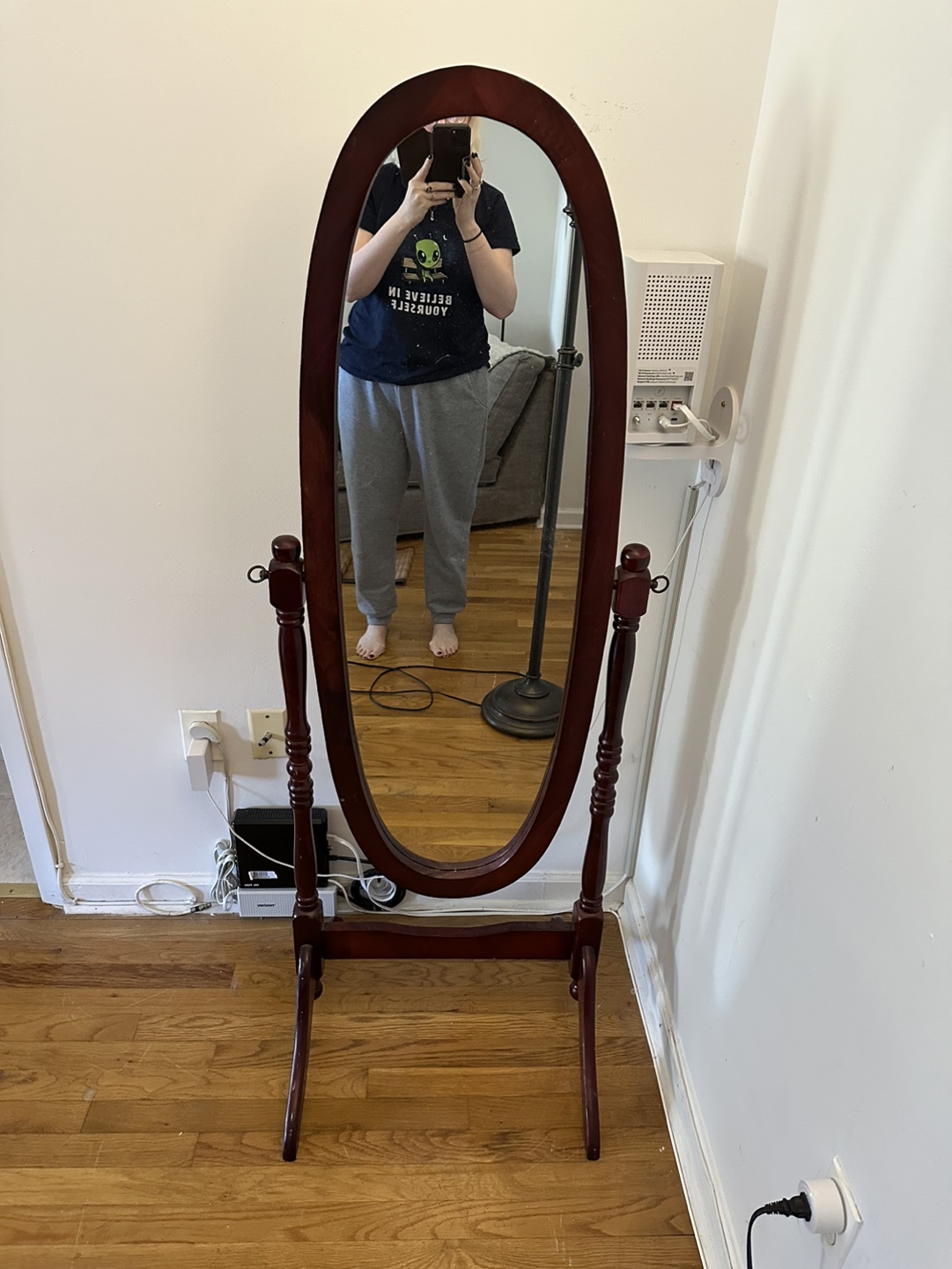 Full-Length Wooden Standing Mirror
