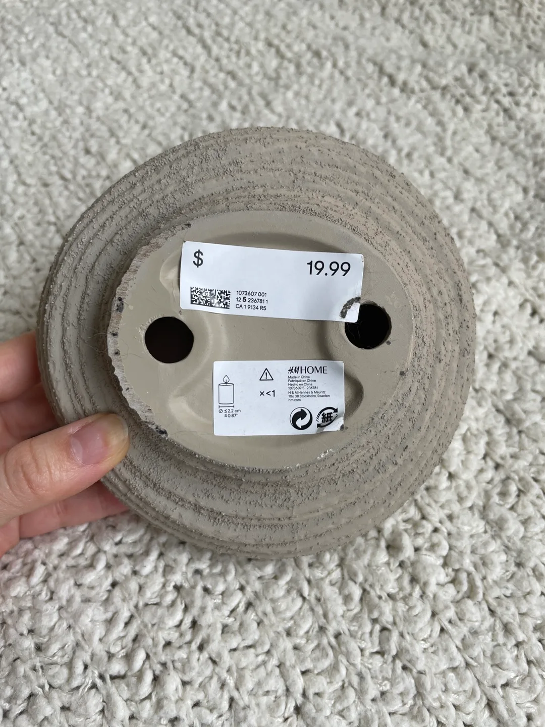 Small grey textured candle holder image indicator(5)