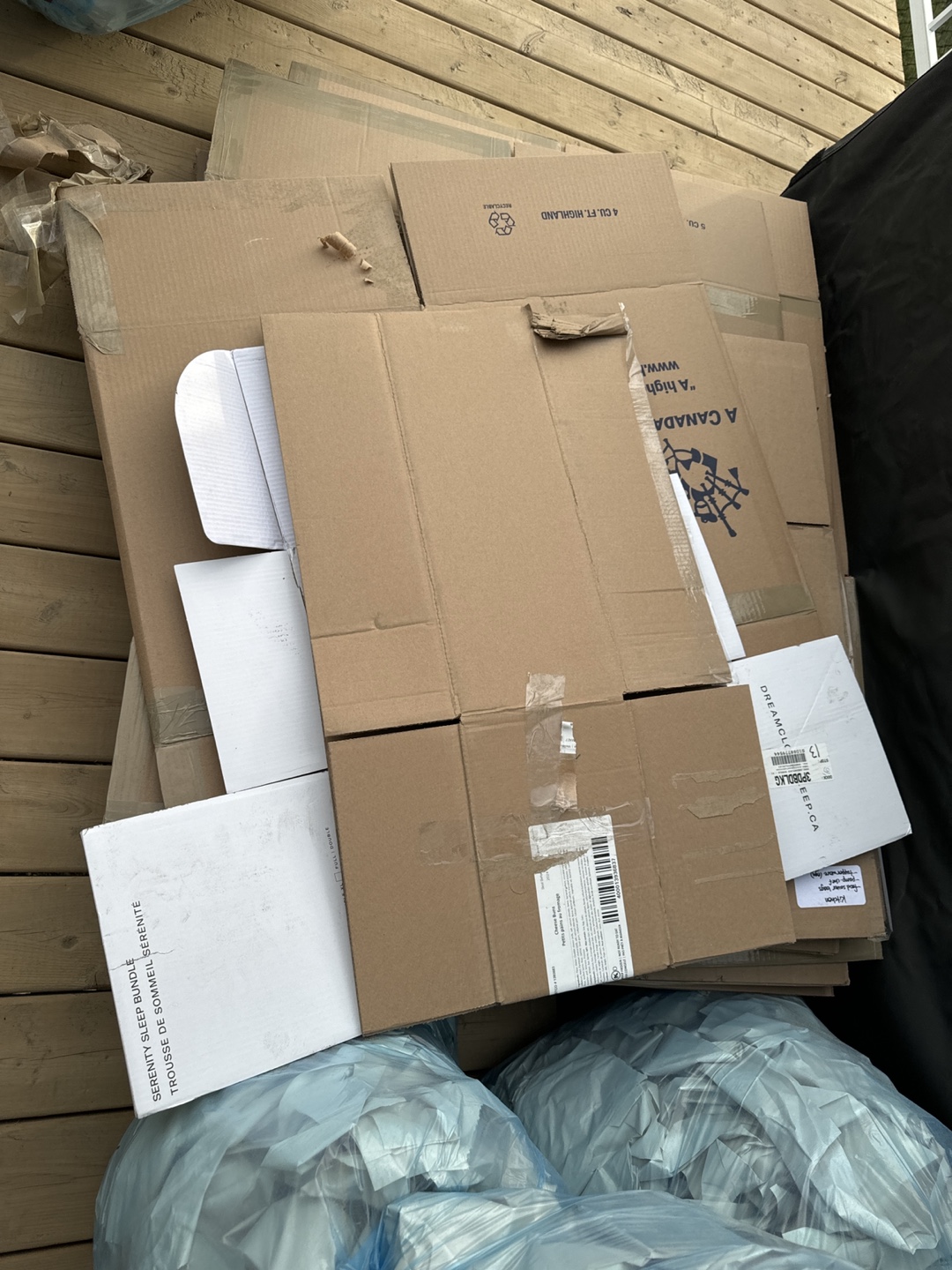 Moving boxes and paper