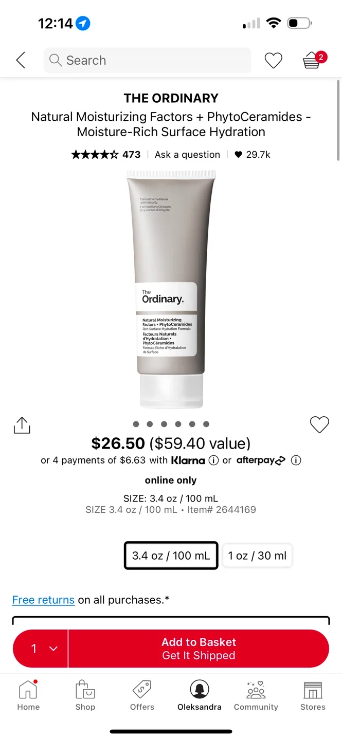 3/4 The Ordinary Natural Moisturizing Factors + Phytoceramides image indicator(3)