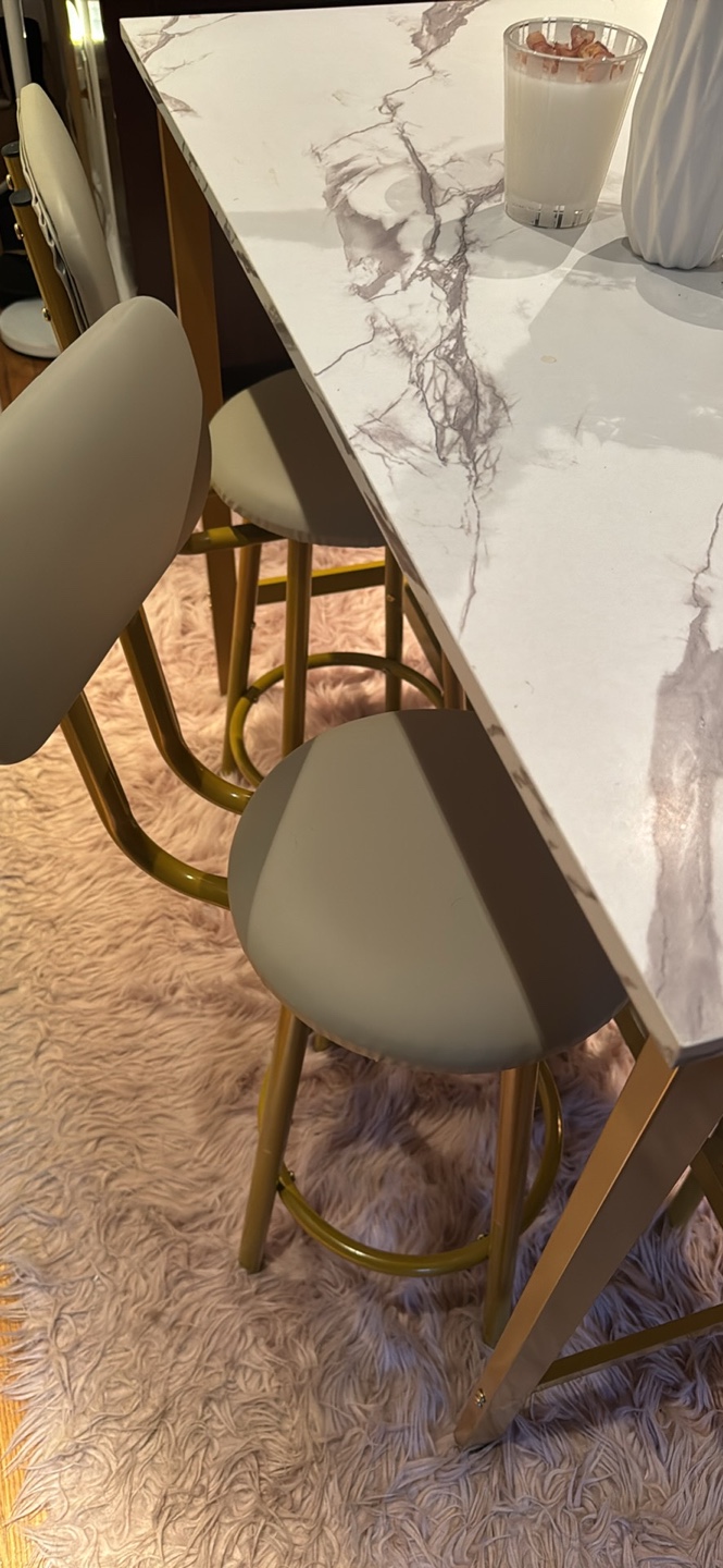 Gold Kitchen Table and Four Stools (Light) - photo 3