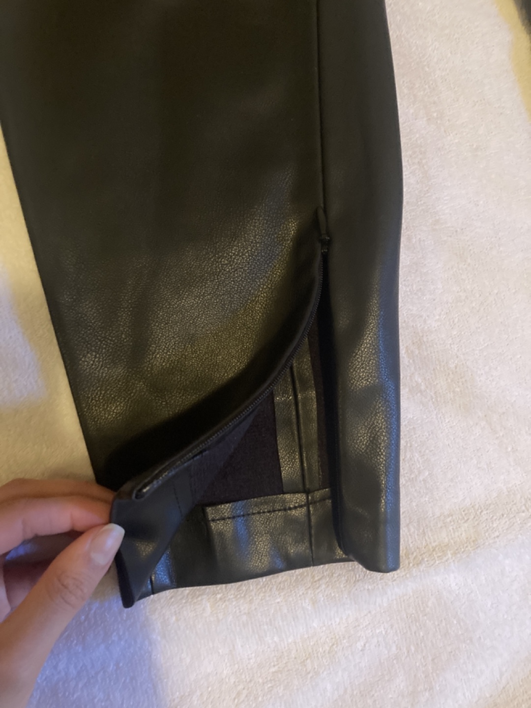 Black Faux Leather Pants - photo 4