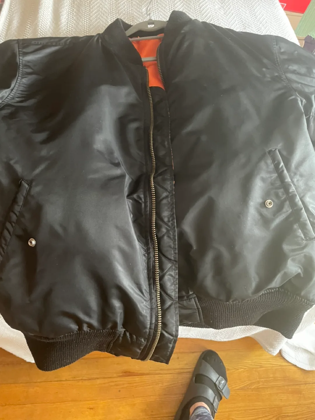 Black Alpha Industries MA-1 Bomber Jacket thumbnail