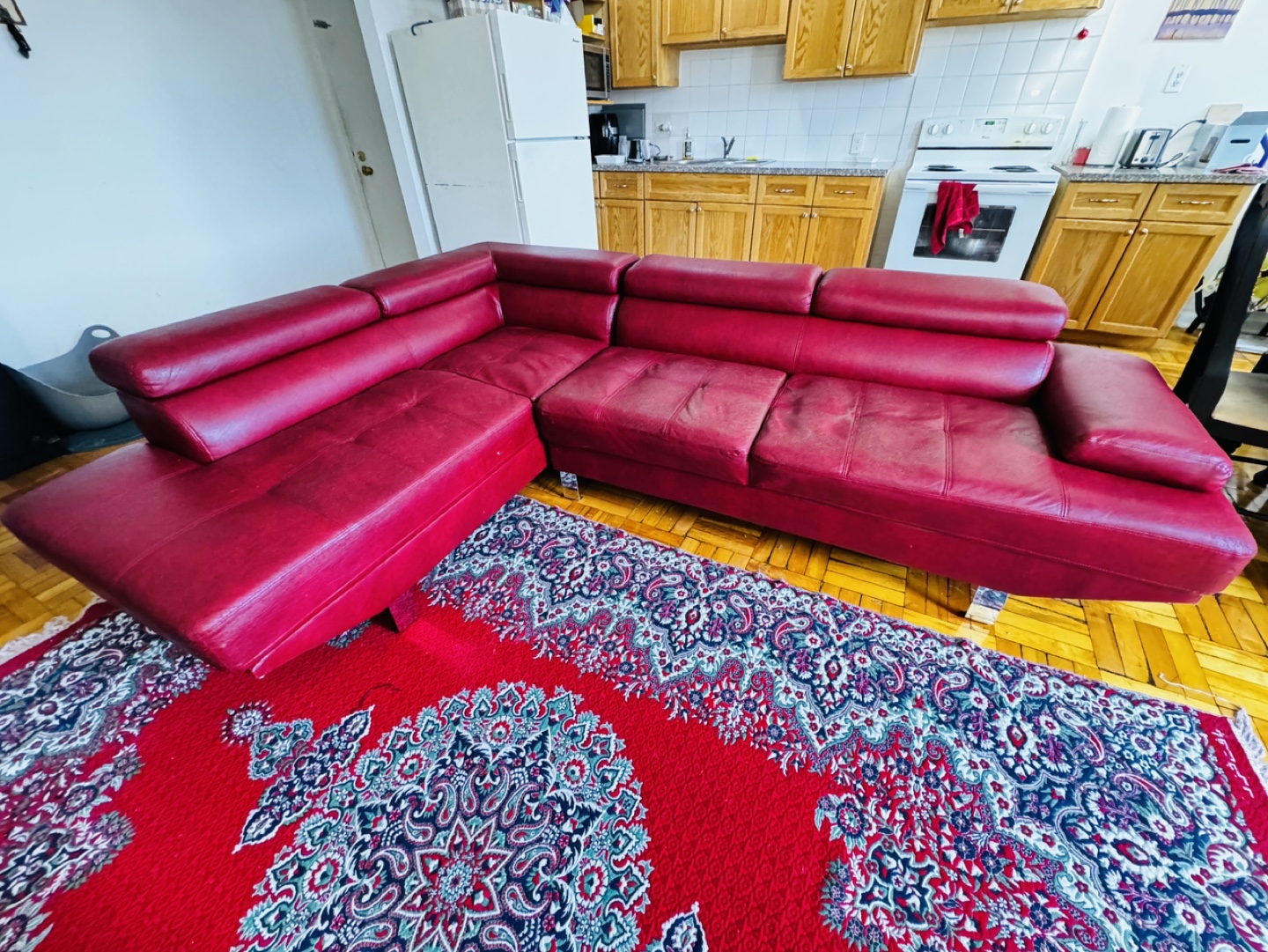 Red Leather Sectional Sofa
