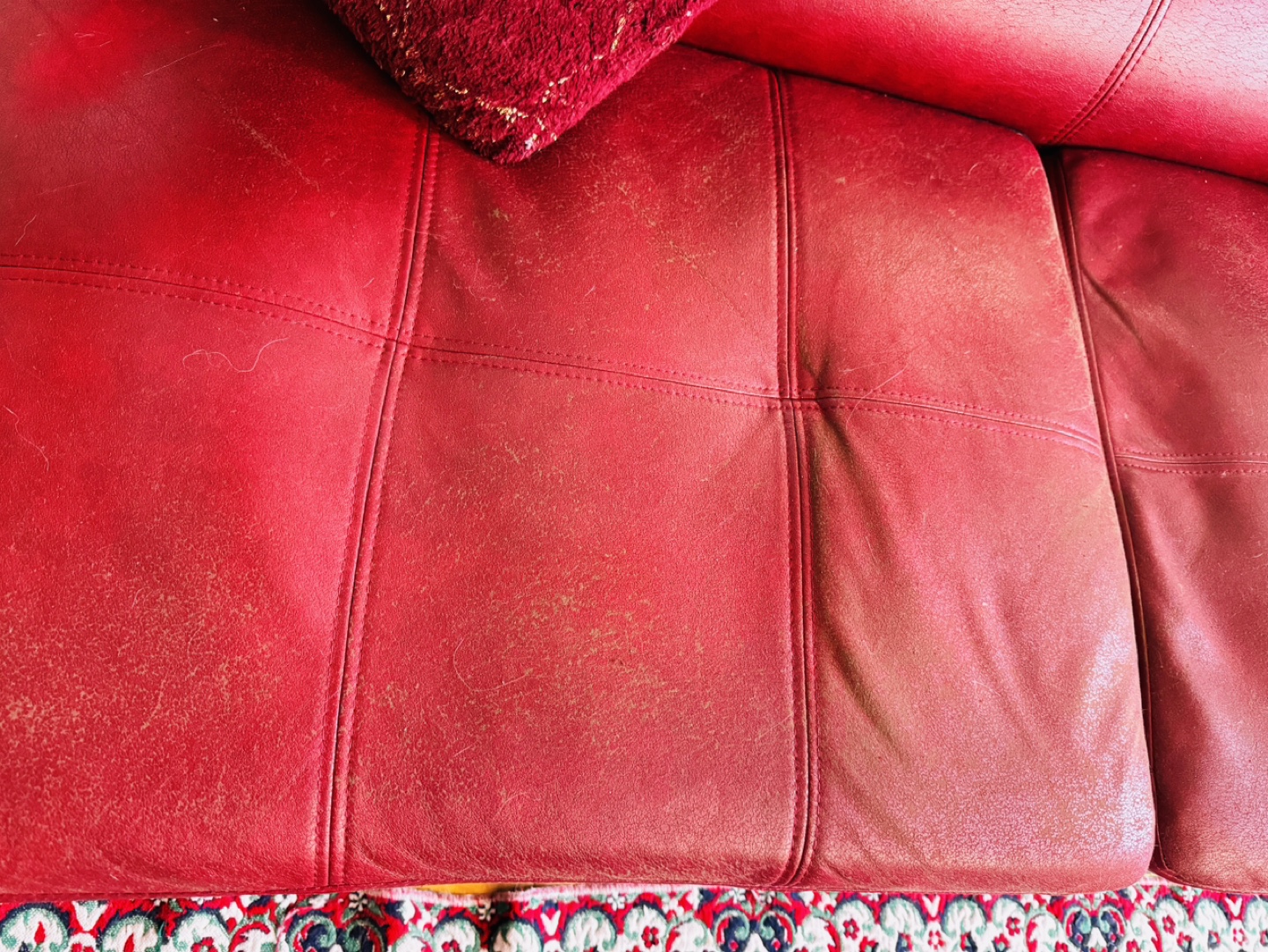 Red Leather Sectional Sofa - photo 5