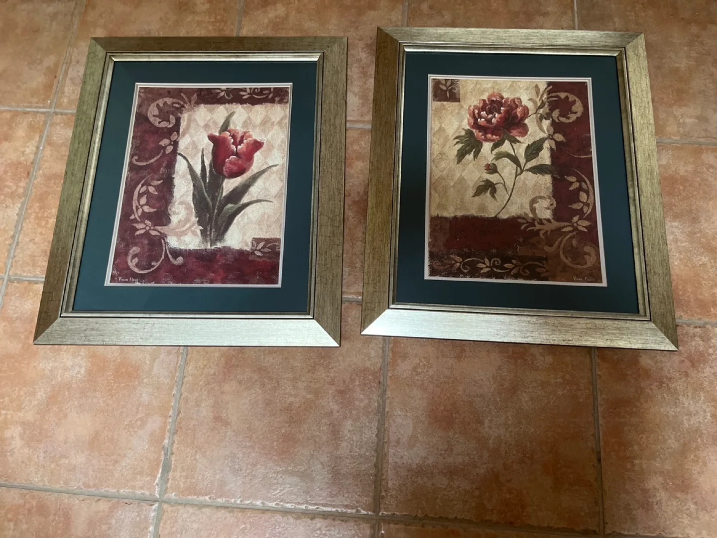 Two Framed Floral Prints thumbnail