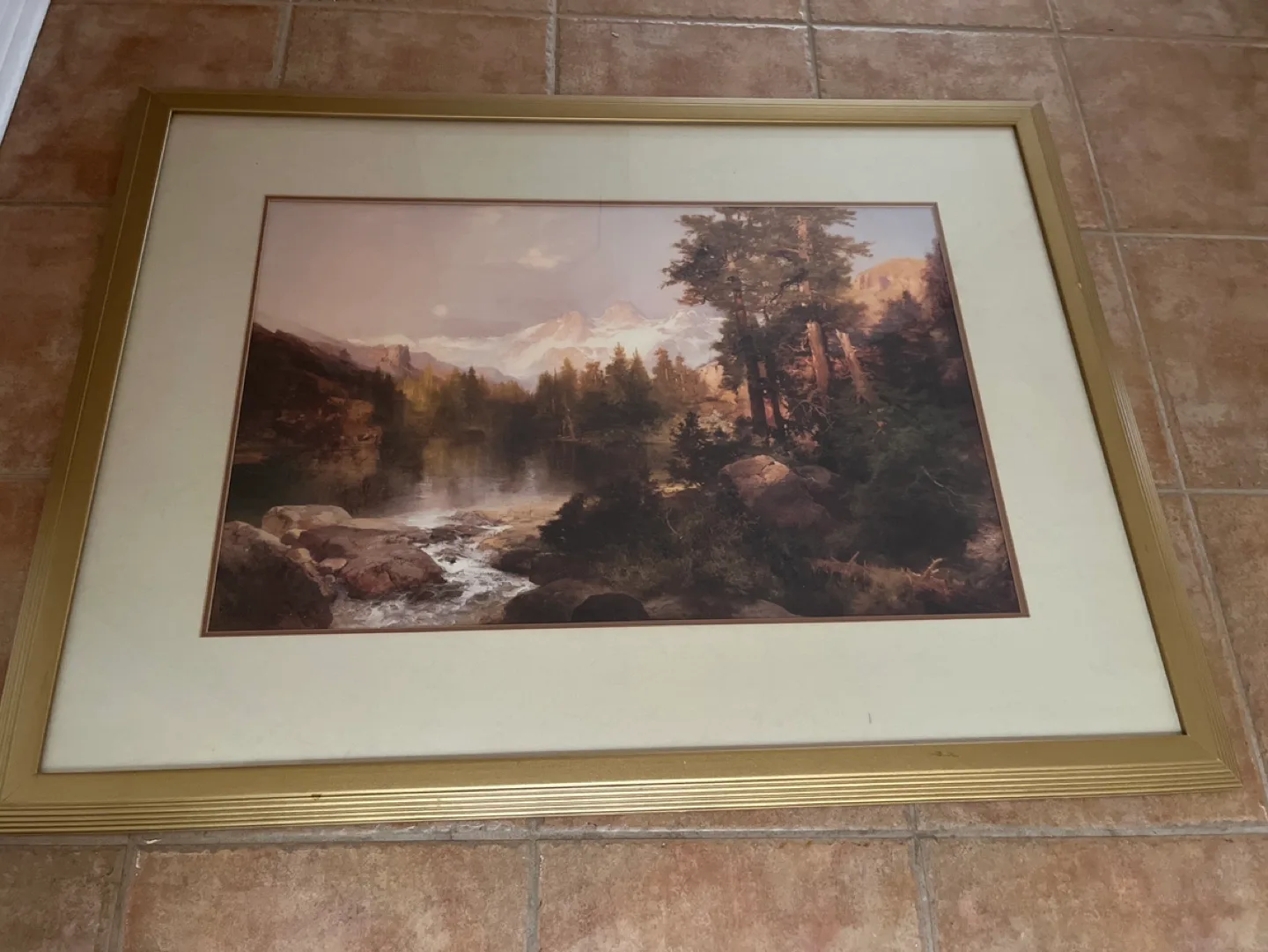Framed Mountain Scene Wall Art thumbnail