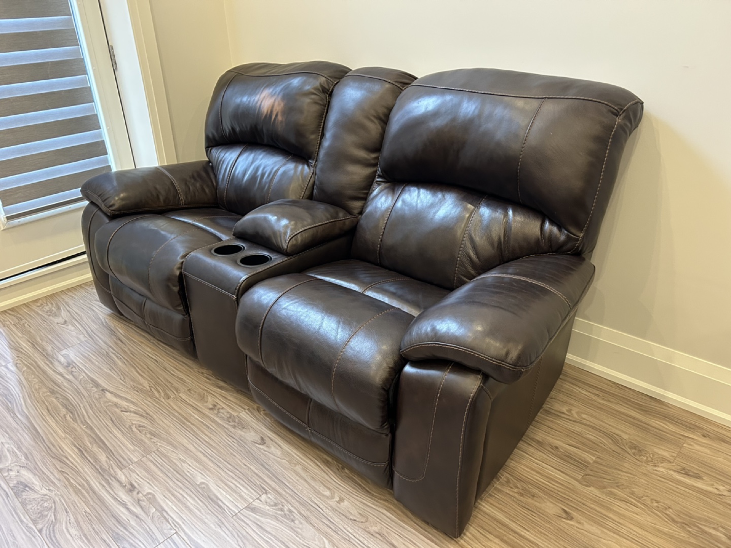 Reclining Leather Love Seat - photo 2