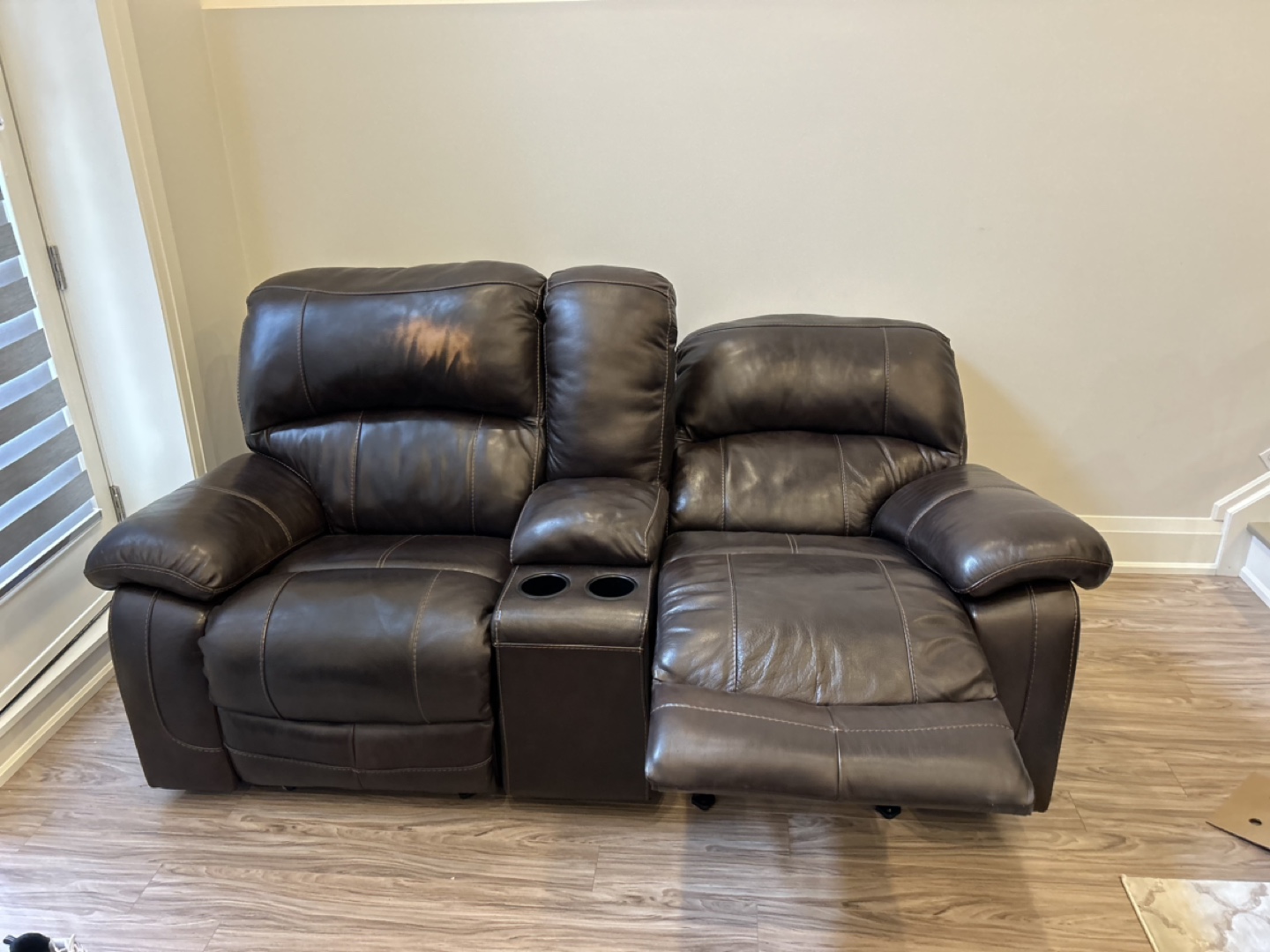 Reclining Leather Love Seat - photo 3