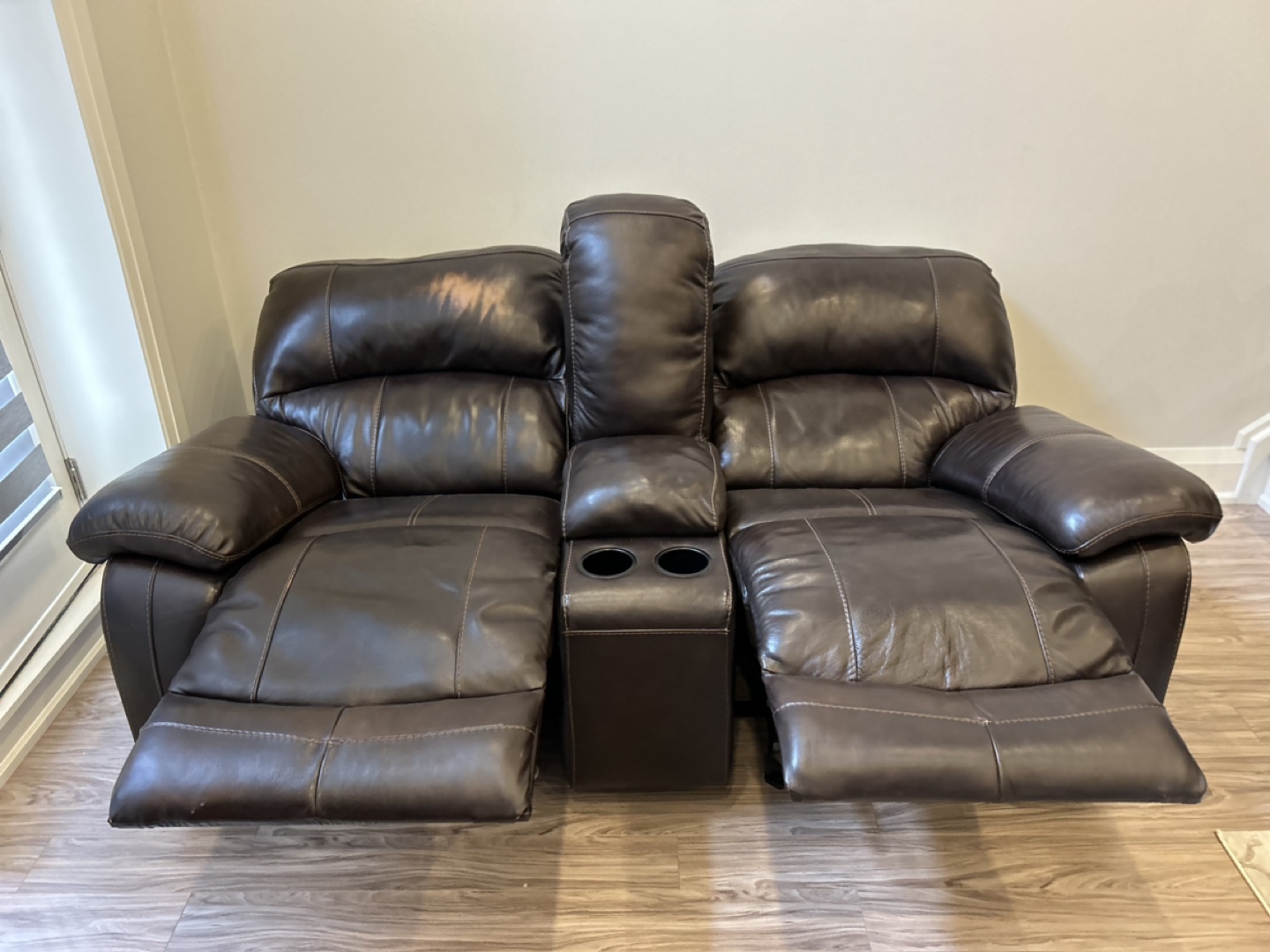 Reclining Leather Love Seat - photo 4
