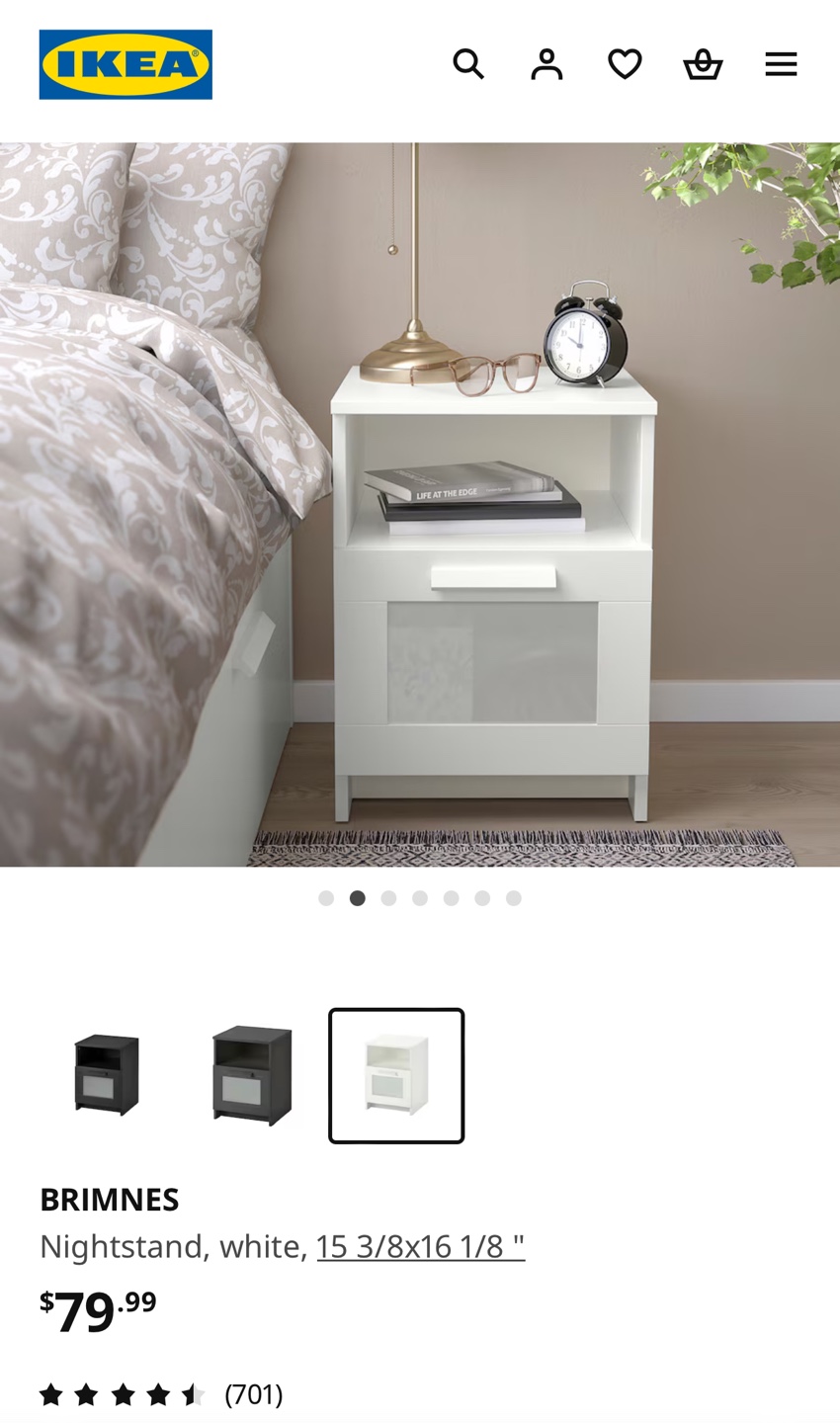 IKEA BRIMNES Nightstand White x 2 - photo 3