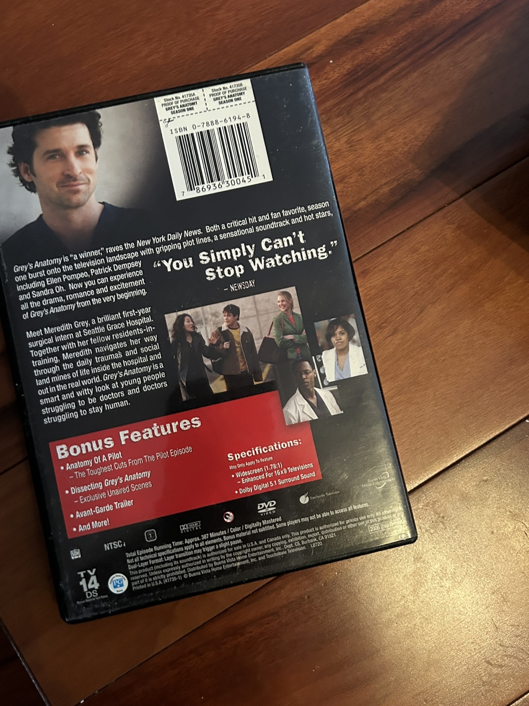 Grey's Anatomy Season One DVD - photo 2