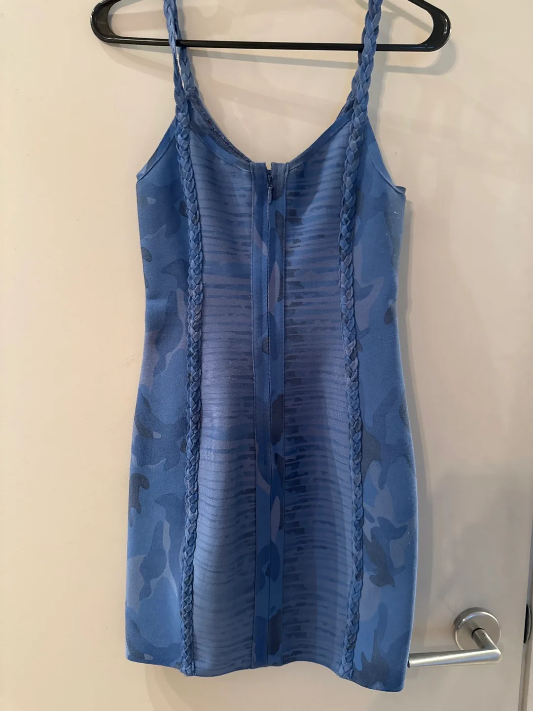 NJ Couture Blue Camouflage Dress image indicator(3)