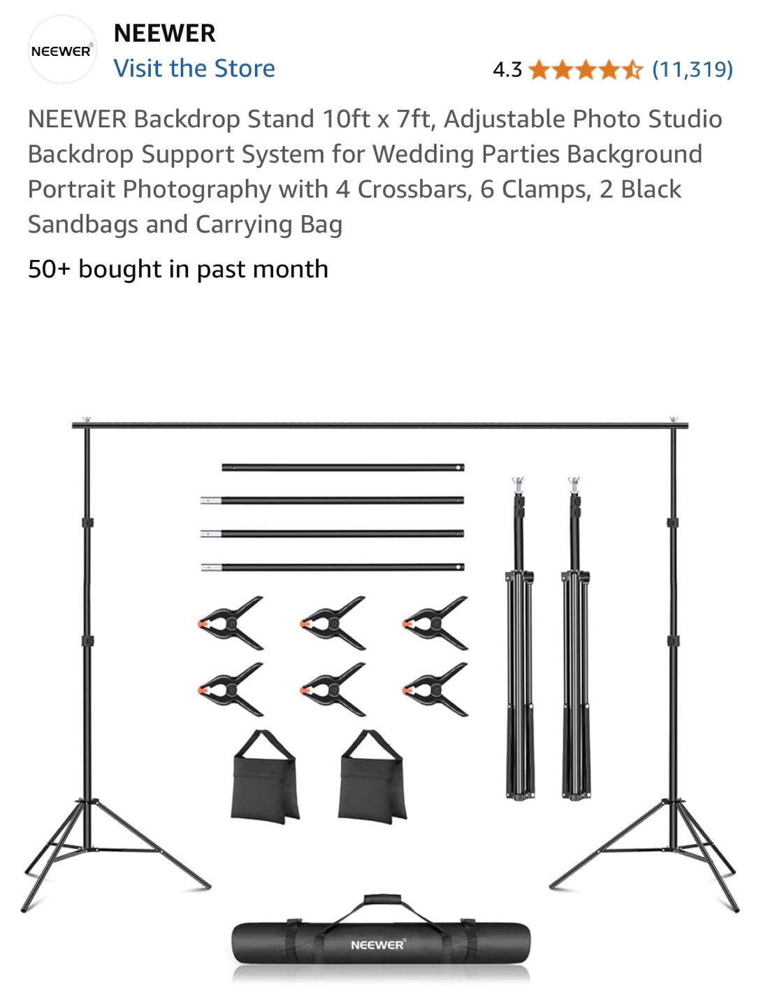 Neewer Backdrop Stand 10ft x 7ft - photo 2