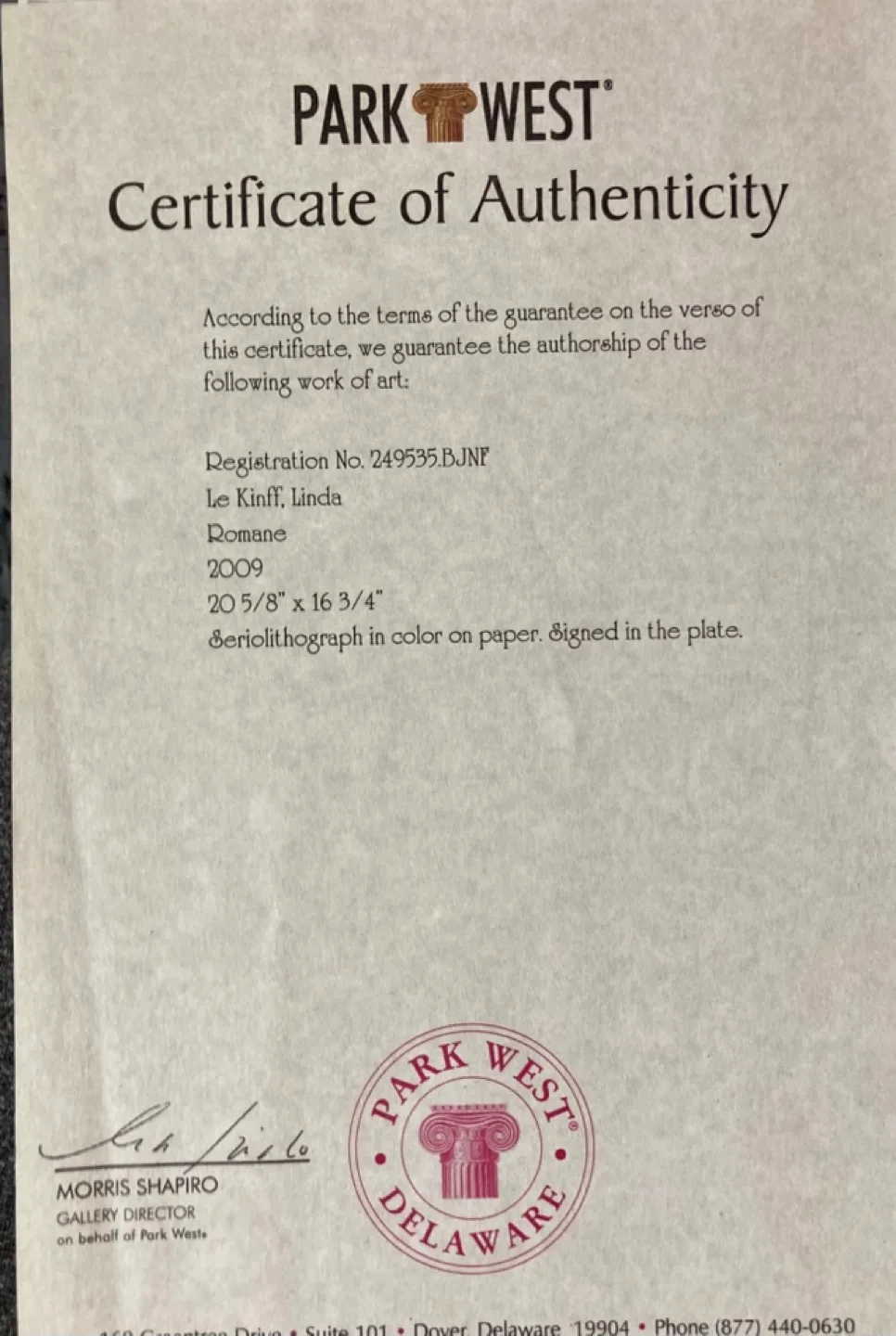 ✨Le Kinff seriolithograph 'Romane' Signed Limited Edition Print image indicator(3)