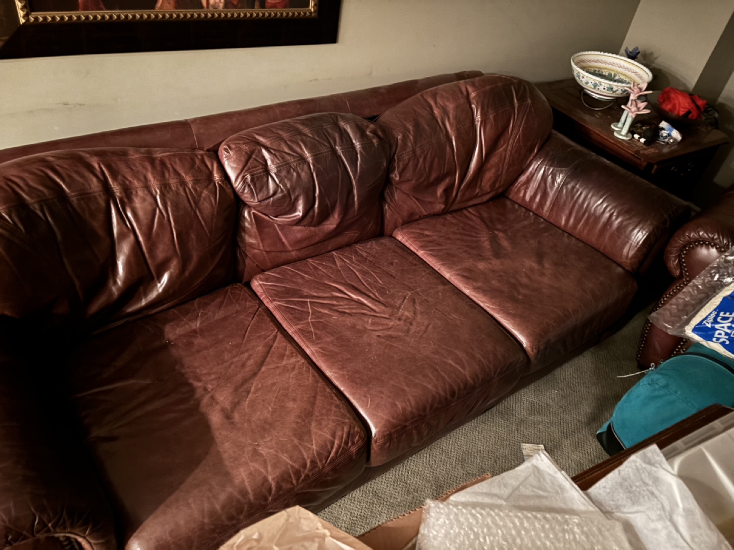 Brown Leather Sofa