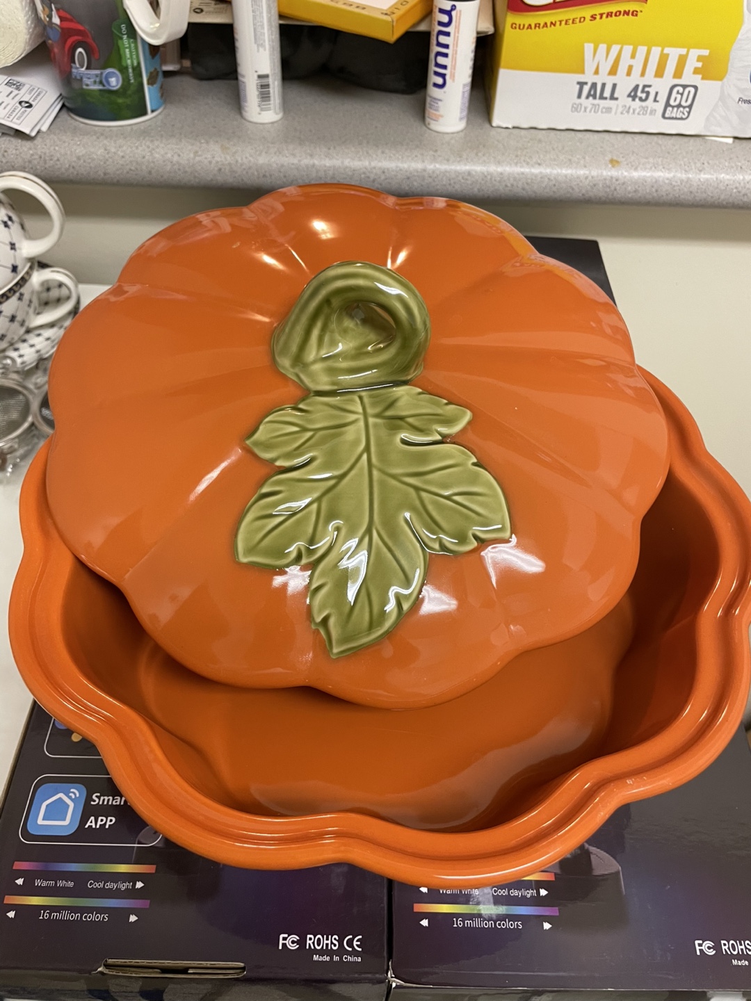 Pumpkin Shaped Ceramic Casserole Dish