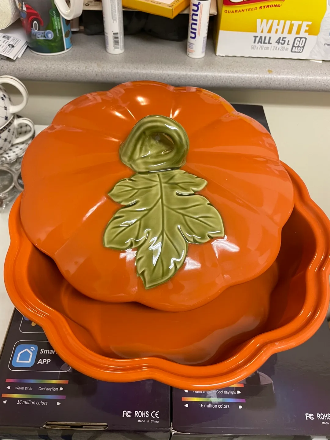 Pumpkin Shaped Ceramic Casserole Dish thumbnail