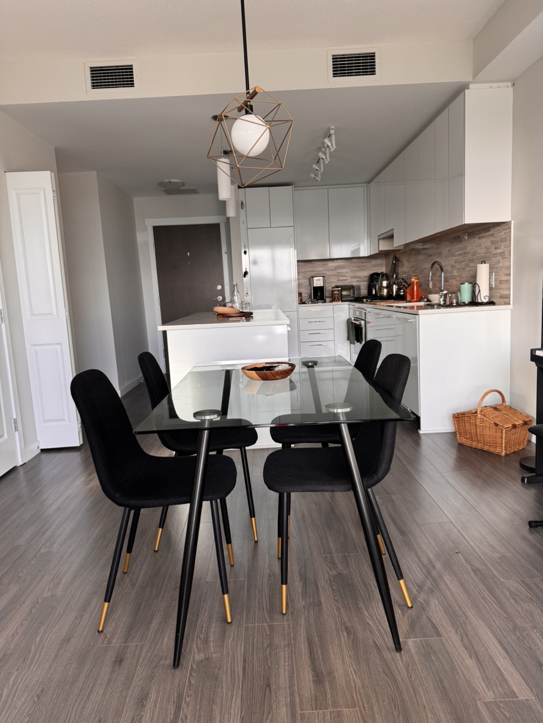 Glass Dining Table and 4 Chairs