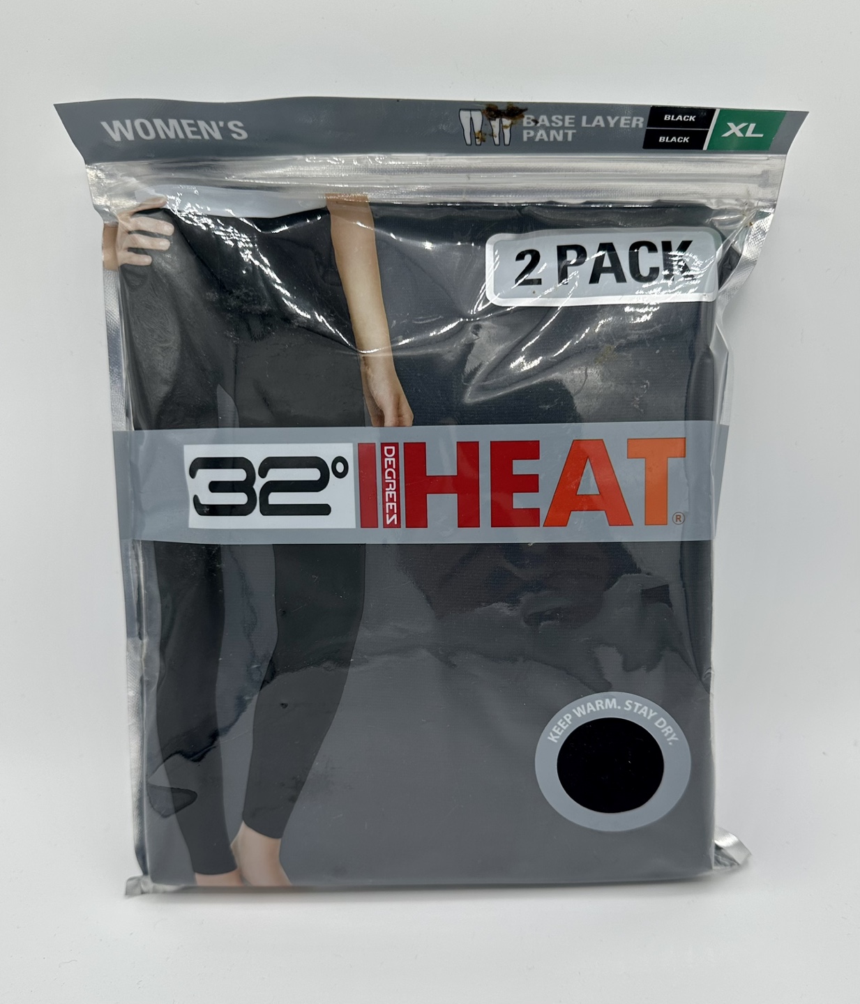 32 Degrees Heat Women's Base Layer Pant - Black - XL - 2 Pack