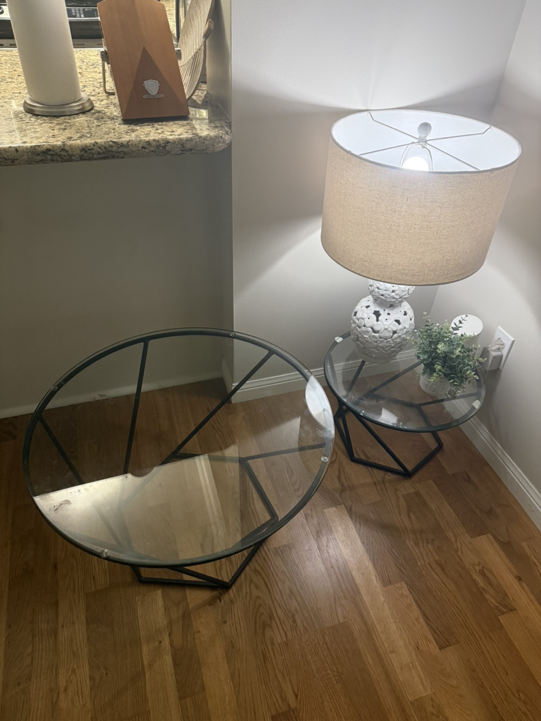 Glass Top Coffee Table - set of 2