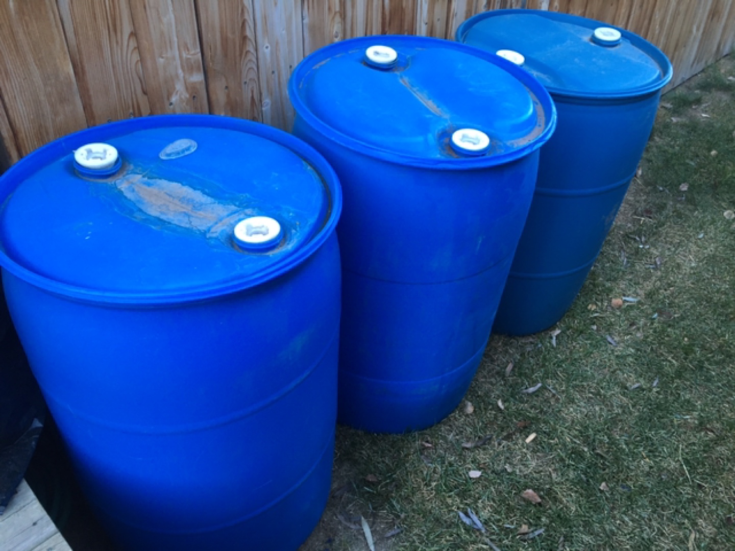 Blue Plastic Barrels, excellent shape! - photo 2