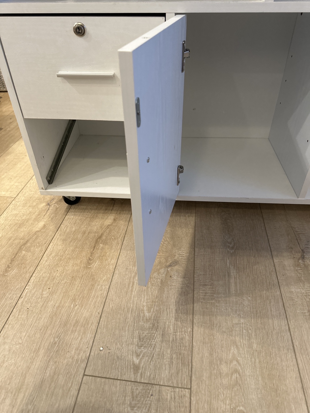 White Rolling Storage Cabinet - photo 2