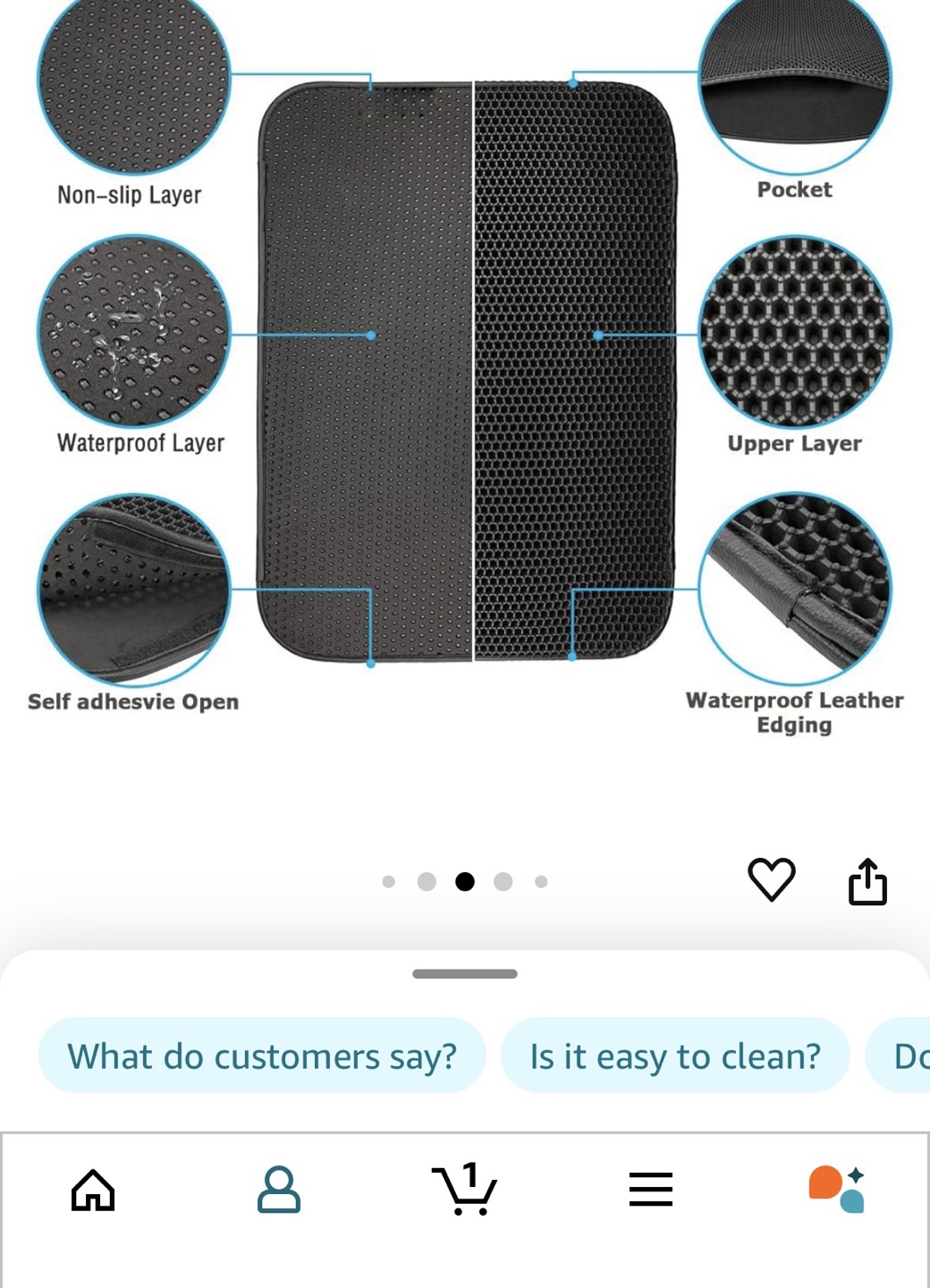 Cat litter trapper mat - large