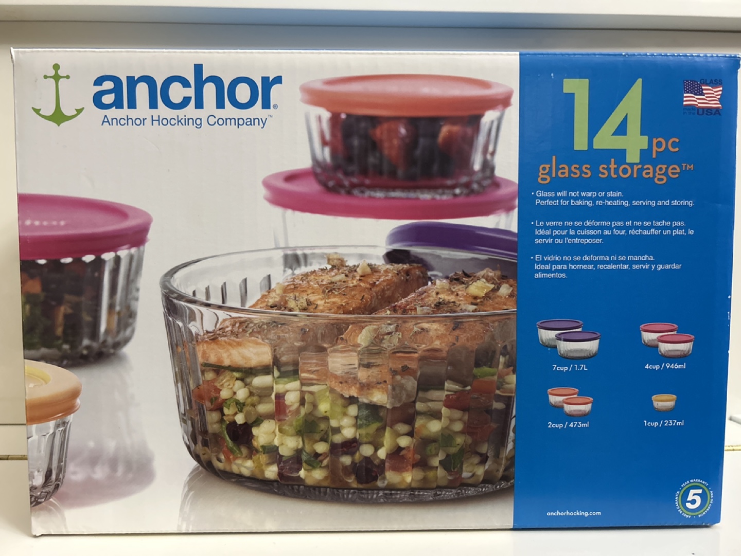 Anchor Hocking Glass Storage Containers - 14 Piece Set