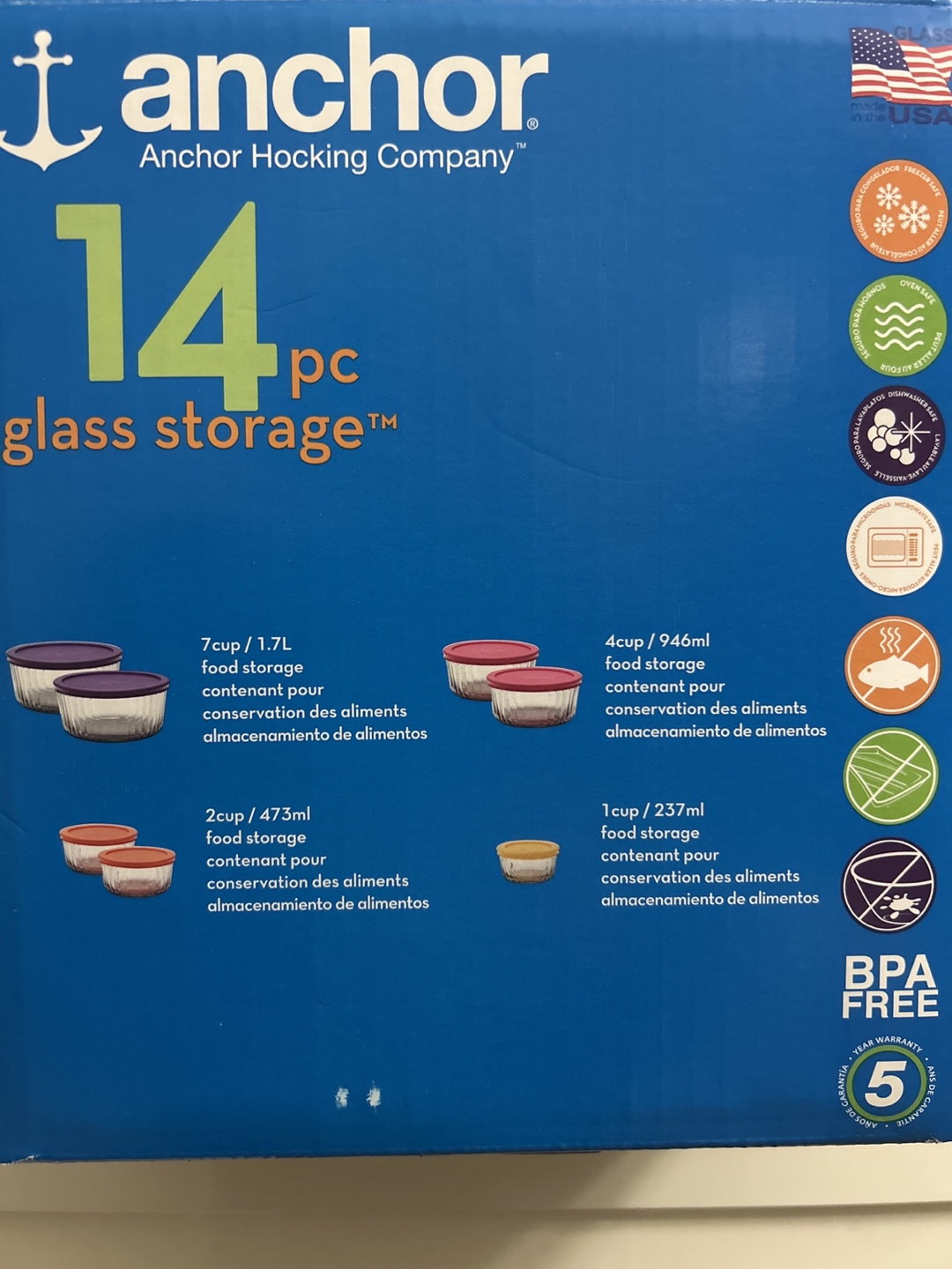 Anchor Hocking Glass Storage Containers - 14 Piece Set - photo 3