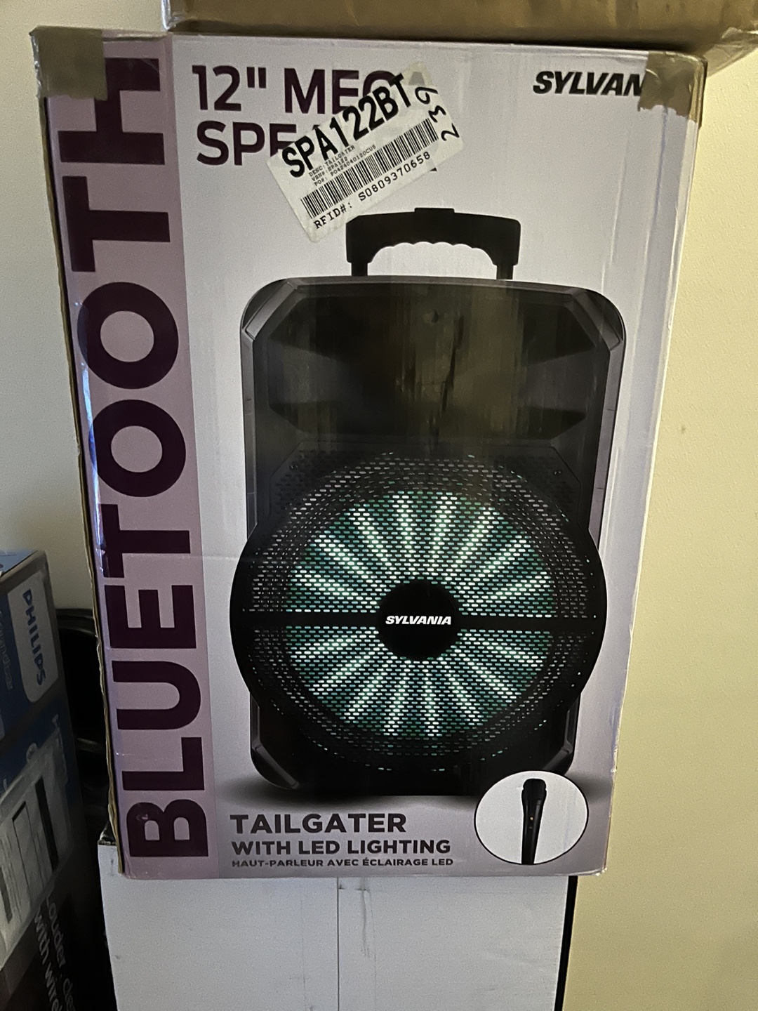 12" Sylvania Bluetooth Speaker with LED Lighting