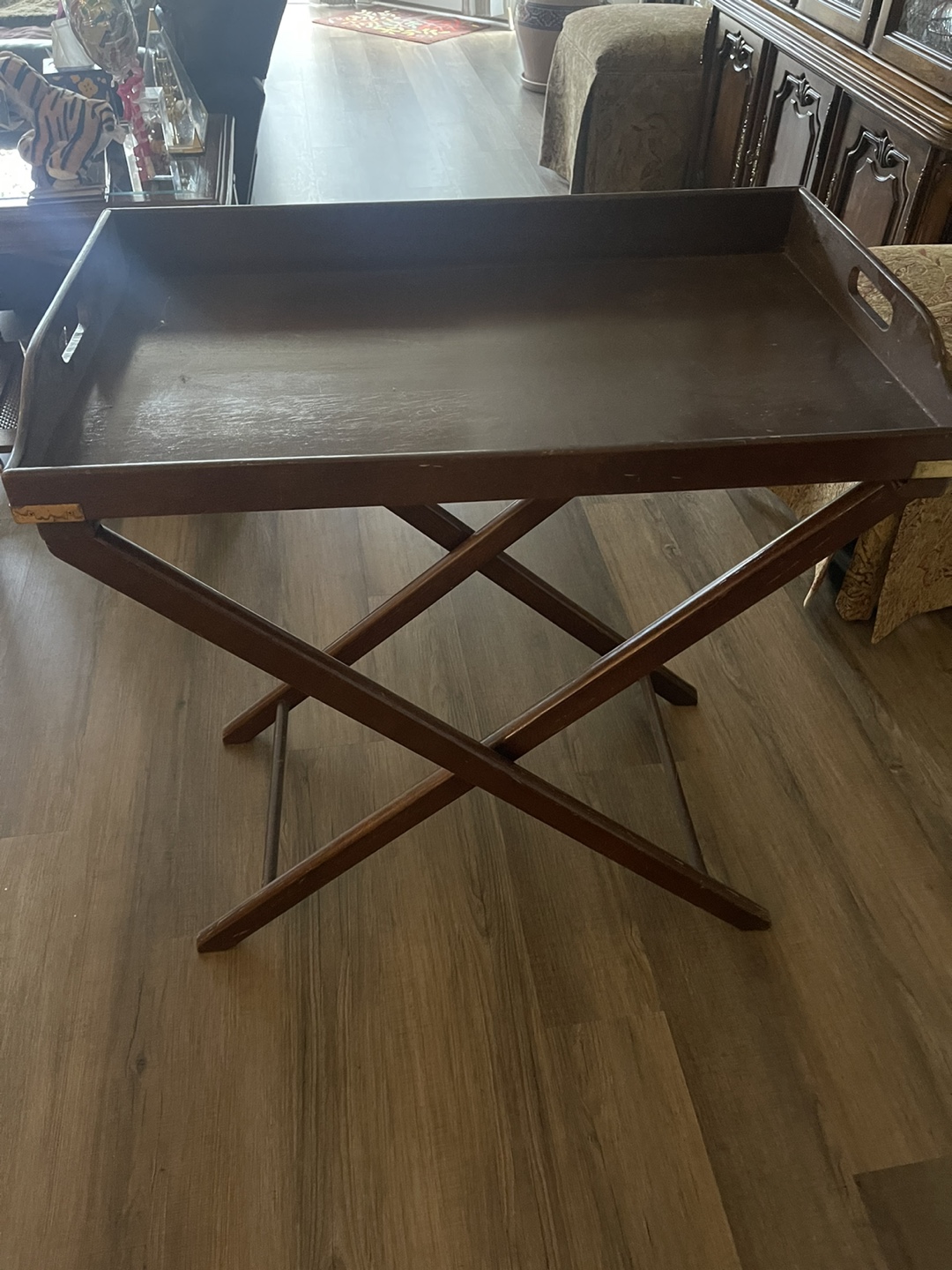 Wooden Serving Tray Table